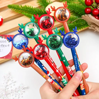Karácsonyi jávorszarvas flitterek gél toll Aranyos Kawaii tarka toll gyerekeknek Iskolai írásszerek Írószerek Irodaszerek Irodaszerek Ajándékok