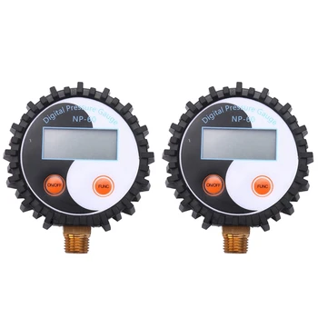 2X Digitális vákuumnyomásmérő nyomásmérő Hidraulikus levegő sűrítésmérő 3-200 PSI (1.4MPA) 0