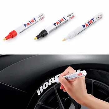 1 darab autófesték toll vízálló autó kerék gumiabroncs olajos festés Mark toll automatikus gumi gumiabroncs futófelület CD fém tartós festékjelölő
