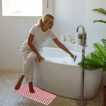 Premium Tpe fürdőszőnyeg tiszta felületekhez Csúszásmentes zuhanyszőnyeg Csúszásmentes fürdőszőnyeg vízelvezető nyílásokkal Erős szívás otthoni 0
