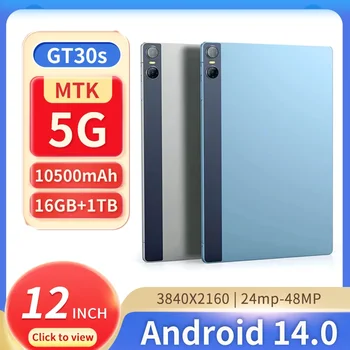 12 hüvelykes 2023 Új Android 14.0 táblagép PC 16GB + 1TB dual SIM kártya GPS WIFI 5G hívás érintőbillentyűzet Google Play Global Edition