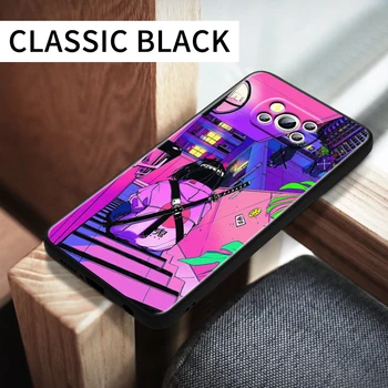 Vaporwave Glitch Anime fekete telefontok Xiaomi Mi Poco X5 X3 Pro X4 F4 F3 GT M5 M5s M4 M3 C55 C50 C40 5G 5