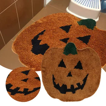 Sütőtök alakú padlószőnyeg Halloweenhez személyre szabott fürdő csúszásmentes pad otthoni hálószobához Fürdőszoba