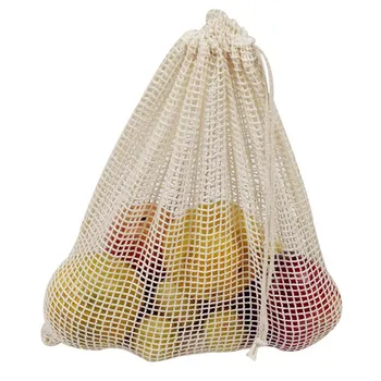 Újrafelhasználható gyümölcszöldség-zsákok Hálózsák Termeljen mosható hálózsákokat Konyhai tárolótáskák Játékok Száraz tárolózsákok