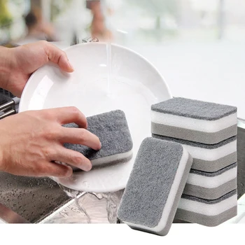 Kétoldalas szivacsradír Konyha Fürdőszoba tisztítás szivacs főzőlap edény Rozsda eltávolítása Kefe Szivacstisztító Tisztító eszközök