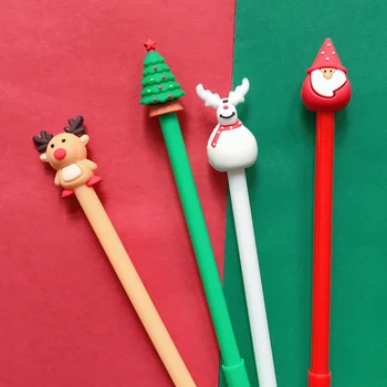 4db boldog karácsonyt ajándék zselé toll íráshoz 0,5 mm-es golyósfekete színes tintás tollak Mikulásfa szarvasiskola A6042