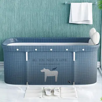 Hordozható összecsukható kád Mozgatható fürdőkád Spa különálló családi kád Csúszásmentes hengeres hordós kádak zuhanyozáshoz 3