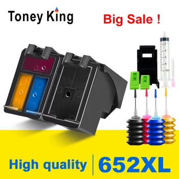 TONEY KING 652XL újratölthető tintapatron HP 652 XL készülékhez HP652 készülékhez HP Deskjet 2600 5000 5200 5078 5085 5088 5275 5276 5278