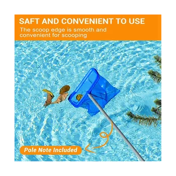Pool Skimmer, Pool Skimmer Net, Swimming Pool Leaf Skimmer Net Nagyobb kapacitású medenceháló tisztításhoz, törmelék eltávolításához 4