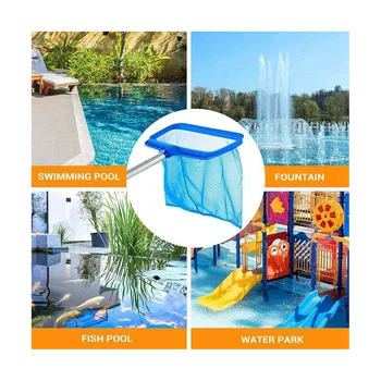 Pool Skimmer, Pool Skimmer Net, Swimming Pool Leaf Skimmer Net Nagyobb kapacitású medenceháló tisztításhoz, törmelék eltávolításához 5