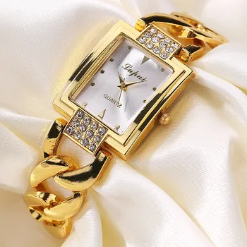 Női órák Garantált csukló Garantált nők Crystal Diamond órák Luxus arany óra rozsdamentes acél női karóra