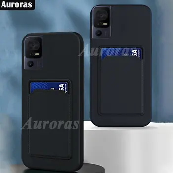 Auroras kártyatáska tok TCL 40 SE 5G szilikon telefontokhoz Kártyatartó pénztárca tok TCL 40 R fedőalaphoz