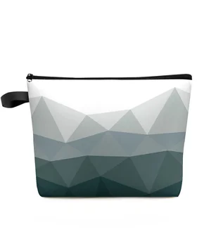 geometriai mozaik háromszög Nagy kapacitású utazási kozmetikai táska Hordozható sminktároló tasak női vízálló ceruzatartó