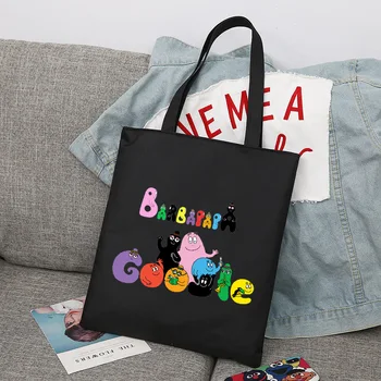 Rajzfilm Barbapapa Gilrs Nagy kapacitású főiskolai kézitáska Női bevásárlótáskák Bevásárlótáska Táska Válltáska Vászon táskák сумки