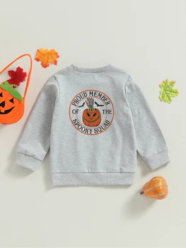 Kids Unisex Halloween tök mintás kapucnis pulóver hosszú ujjú pulóver őszi téli gyermekruházat