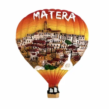 Mattera Olaszország Hűtőmágnesek Hőlégballon utazás 3D emlékmű mágneses hűtőszekrény matricák Ajándékszoba dekoráció Gyűjtemény