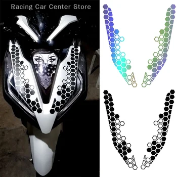 1PC motorkerékpár matricák vízálló hűvös dekoratív matrica öntapadó méhsejt fényvisszaverő matricák Automatikus motorkerékpár tartozék