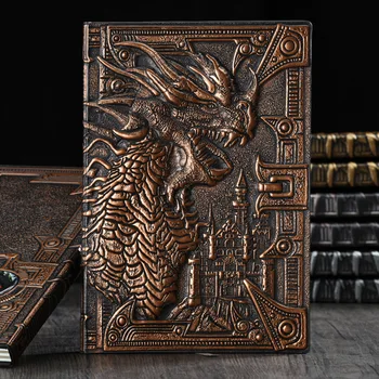 Retro Relief Dragon Notebook Dinosaur European Notebook Metal Stereo Factory Outlet