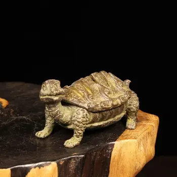 Gyűjthető dekoráció tea kisállat Régi réz tengeri teknős asztali szobor figura teknős 0