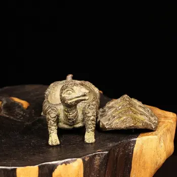 Gyűjthető dekoráció tea kisállat Régi réz tengeri teknős asztali szobor figura teknős 2