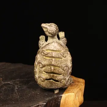 Gyűjthető dekoráció tea kisállat Régi réz tengeri teknős asztali szobor figura teknős 5