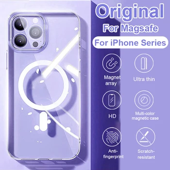 iPhone 14 13 12 11 Pro Max Plus Mini X XS XR SE mágneses átlátszó tok tartozékaihoz