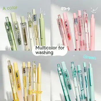 CHEN LIN 6Pcs Egyszerű kis friss, tiszta színű prések gél toll Kawaii gyorsan száradó semleges toll Journal diák írószerek