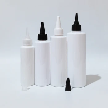 10db 100/150/200/250ml hegyes szájú csavaros fedelek Palack fekete műanyag kozmetikai tartályok Kiváló minőségű DIY illóolajos palack