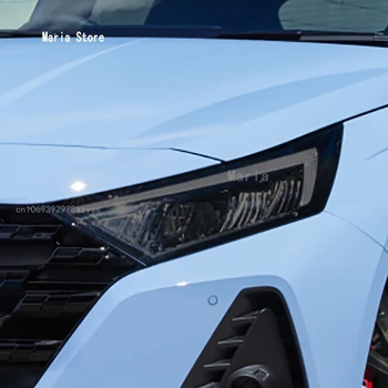 Hyundai i20 2021-2023 tartozékokhoz Autó fényszóró védőfólia Fényszóró helyreállítás átlátszó fekete TPU matrica