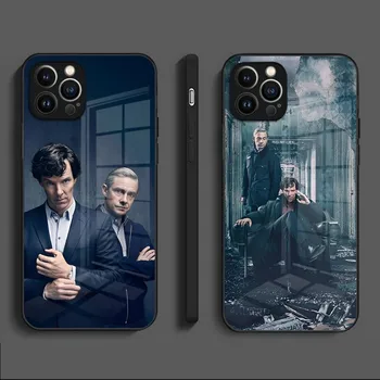 Movie Sherlock telefontok edzett üveg IPhone 15 13 12 11 Pro 14 Max Mini X XR XS Max 8 7 6s Plus SE tok