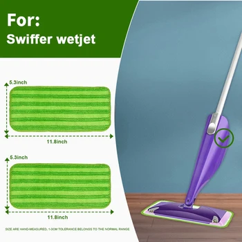  Swiffer 12 hüvelykes Wetjet Mop újrafelhasználható felmosópárnákhoz Utántöltő mikroszálas felmosó utántöltő párnák Nedves száraz felmosó csere fejpárnák 5