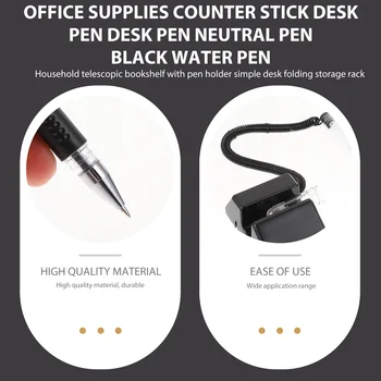Pen Pens Desk Counter Pink Ink Holder Security Secure Office Reception Chain Desktop Gel Base Back-kellékek Öntapadó írás 4
