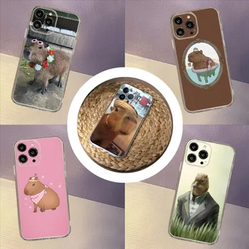 Capybara telefontok iPhone 15 14 13 12 Pro Mini 11 Max Xr X Xs 7 8 Plus átlátszó szilikonhoz