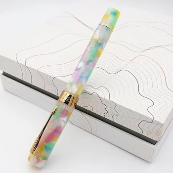 Új Jinhao 100 centenáriumi akril töltőtoll gyönyörű színű toll F Nib Converter Üzleti iroda és iskola Kiváló írás pe