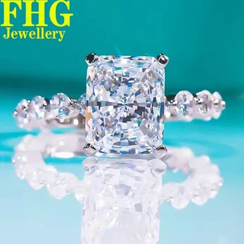 Raidant forma 1 2 3 4 5 karátos 9K fehér Au375 arany gyűrű DVVS1 Moissnite gyémánt gyűrű esküvői parti eljegyzési évfordulós gyűrű