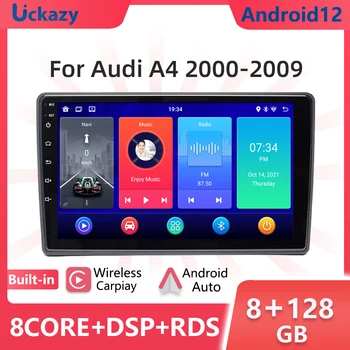 Vezeték nélküli carplay Android 12 autós multimédia lejátszó A4 B6 B7 S4 B7 B6 RS4 B7 SEAT Exeo 2002-2008 Audio GPS navigációs képernyő