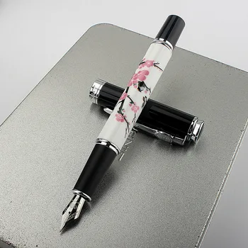 JINHAO 8802 Töltőtoll Kézzel készített gyönyörű F/M/Bent Divatíró Irodai tinta toll Ajándékpapír 1