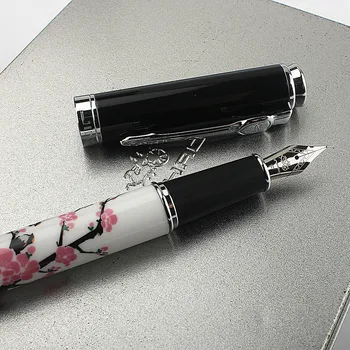 JINHAO 8802 Töltőtoll Kézzel készített gyönyörű F/M/Bent Divatíró Irodai tinta toll Ajándékpapír 3