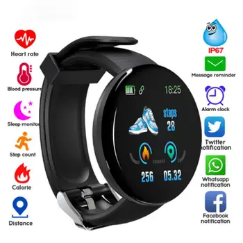 1 ~ 10PCS Smart Watch kerek vérnyomásmérő pulzusmérő férfi fitneszkövető SmartWatch Android IOS női sport elektron 4