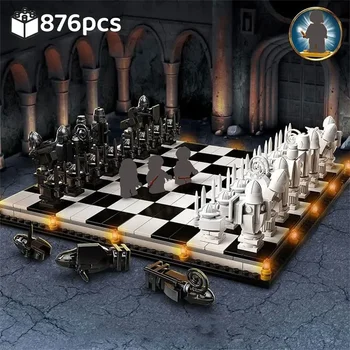 Új film varázsló sakk varázslat végső kihívás interaktív játék építőelemek MOC 76392 Lovag szerepjáték kockák Játékok Gyerek ajándékok
