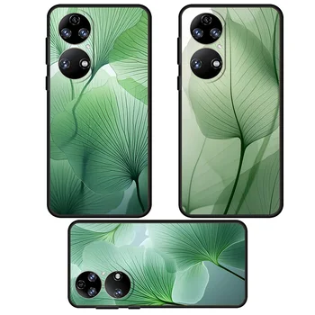  Plant Green Phone Case Huawei Nova 9 SE P30 P20 Pro szilikon tok P50 P40 Lite 2021 E P Smart Z fekete héjhoz