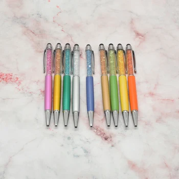 9 szín vízkristály golyóstoll, divat kreatív ceruza érintőtoll írószer írás iroda és iskola fekete utántöltő 1DB
