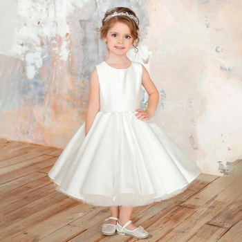 Virág lány ruha klasszikus fehér szép csokor öv hercegnő bál szépségverseny elsőáldozás gyerekek meglepetés születésnapi ajándék