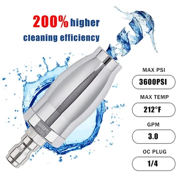  Turbófúvóka magasnyomású mosóhoz Forgó fúvóka spray turbo meleg és hideg vízhez 1/4 hüvelykes gyorscsatlakozó nyílás 3.0 3600 PSI 1