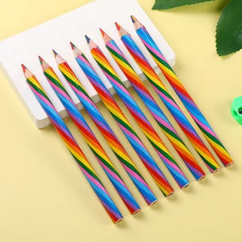 20db Aranyos szivárványceruza 4 szín ugyanazzal a maggal Diákgyerekek rajzolnak ajándék színes ceruzákat 0