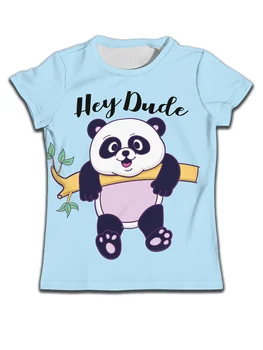  póló gyerekeknek Fiú 3-12 éves korig Állat póló Kék lányok Gyerekek Top rajzfilm fiúk Gyermek aranyos panda születésnapi pólók Kendő