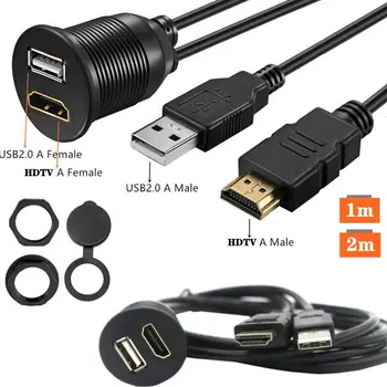 USB3.0 / 2.0 + HDMI kompatibilis HD apa - anya vízálló vonal autókhoz, motorkerékpárokhoz, hajókhoz Műszerfal konzolokkal