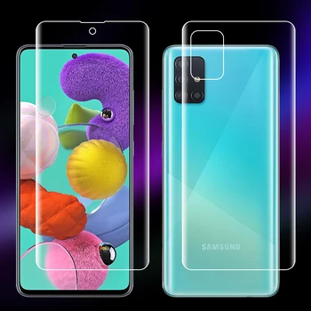 Samsung Galaxy A51 A71 5G A31 A41 A21 A11 Átlátszó TPU / Matte ujjlenyomat-gátló hidrogél teljes fedelű puha képernyővédő fólia