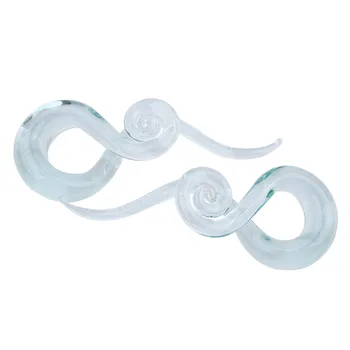 Hot Sale átlátszó üveg fül spirális kúpos mérőműszer füldugó nyújtó expander piercing testékszerek 3