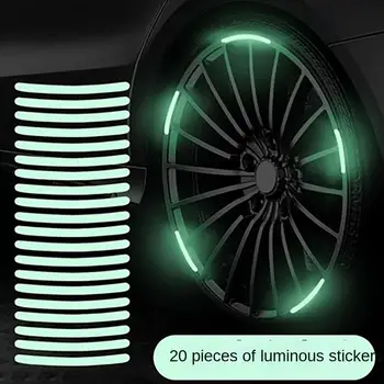 Kerékagy fényvisszaverő matrica Szivárvány fluoreszcencia Világító csíkos szalag Autó motorkerékpár matricák Éjszakai vezetés biztonsága